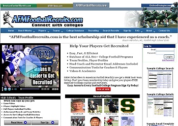 AFM Football Recruits Web Site